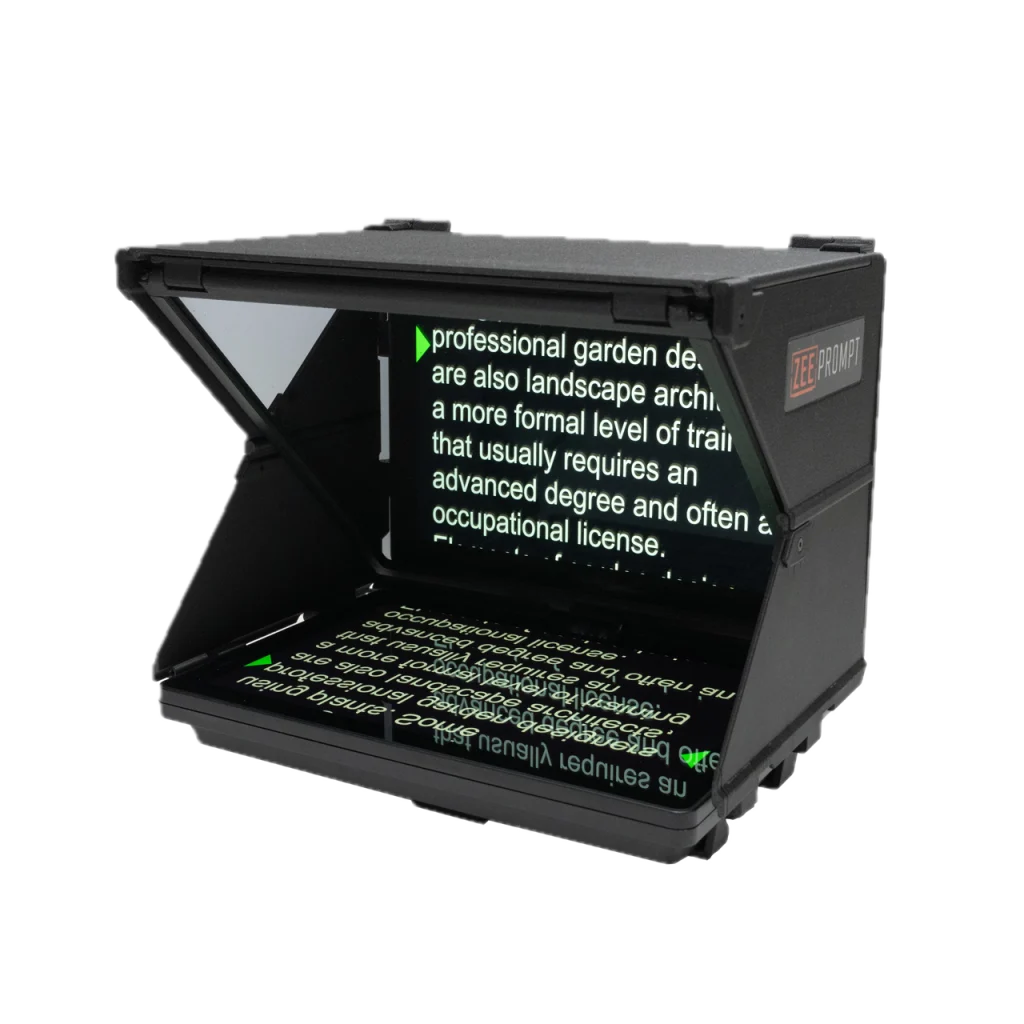 PrimeLight ZeePrompt ZP12 Teleprompter – monitors & transmission for hire in Cardiff