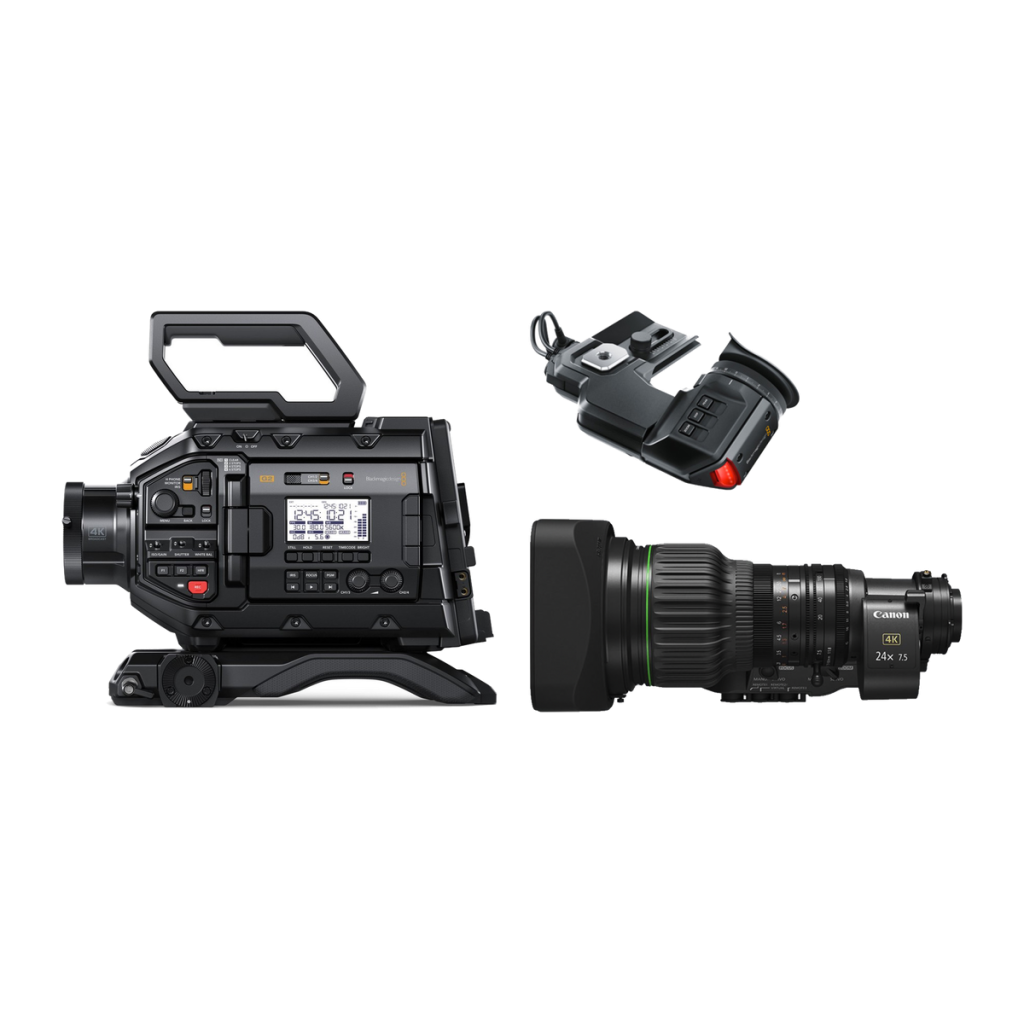 Blackmagic URSA Broadcast G2-Shoulder Mounted Kit – cameras for hire in Cardiff